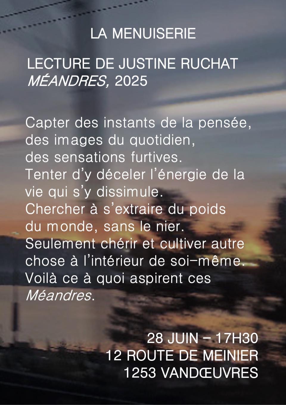 Lecture à la Menuiserie